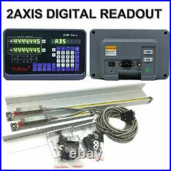 10 40 Linear Glass Scale 2Axis Digital Readout DRO Display For Mill Lathe CNC