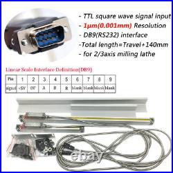 10 48 TTL Linear Glass Scale 2Axis Digital Readout Display DRO Kit CNC Milling