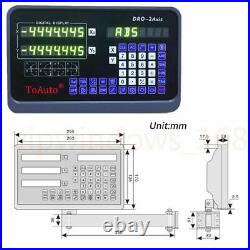 10x402Axis Digital Readout DRO 5um Linear Glass Scale Kit for Bridgeport Mill