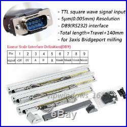 150&300&600MM 3Axis Digital Readout TTL Linear Glass Scale Bridgeport Mill Lathe