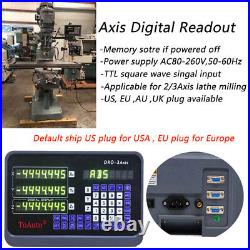1µm 3Axis Digital Readout DRO + 3pc Linear Scale Kit Mill Lathe High Precision