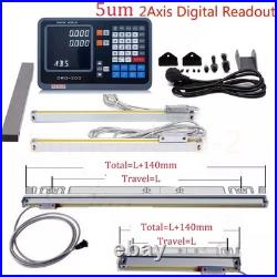 250mm&1000mm Scale 2 Axis DRO 5um Digital Readout Kit 10'' 40'' Milling #dd