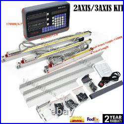 2Axis/3Axis DRO Display Digital Readout 5µm TTL Linear Scale CNC Mill Lathe Kit