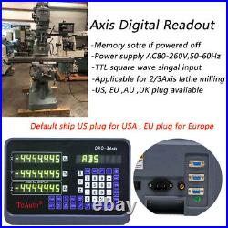 2Axis/3Axis DRO Display Digital Readout 5µm TTL Linear Scale CNC Mill Lathe Kit