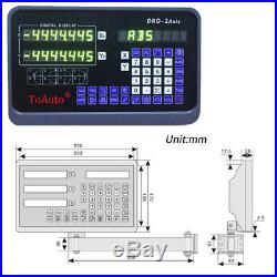 2Axis/3Axis DRO Display Digital Readout + TTL Linear Scale Mill Lathe CNC Kit