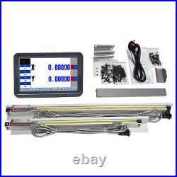 2Axis DRO Digital Readout LCD Touch Screen +8&38 TTL Linear Scale Mill Lathe
