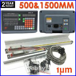2Axis DRO Digital Readout TTL Linear Glass Scale 500&1500MM DRO Display Milling