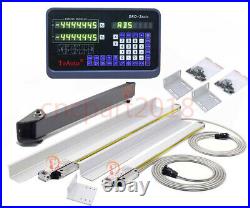 2Axis Digital Readout +2pc Linear Scale DRO Display with Glass Sensor Encoder Kit
