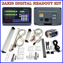 2Axis Digital Readout DRO Display+2pc Linear Scale Mill Mearsuing Sensor 5µm Kit