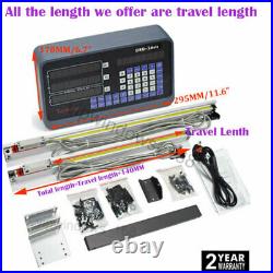 2Axis Digital Readout Display DRO Kit CNC Milling Linear Glass Scale 250&1200MM