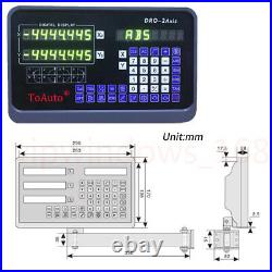 2Axis Digital Readout Display DRO Kit CNC Milling Linear Glass Scale 250&1200MM