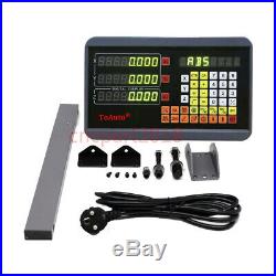 2Axis Digital Readout Kit DRO Display+2pc Linear Glass Scale Mill Lathe Machine