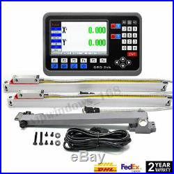2Axis Digital Readout LCD DRO Display+2pc TTL Linear Scale 5µm Mill Machine