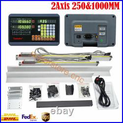 2Axis Digital Readout TTL 5um 10&40 Linear Glass Scale DRO Display CNC Milling