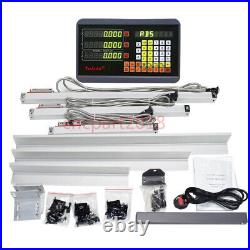 2Axis Dro Digital Readout 400&850MM Linear Scale Encoder 5µm for Mill Machine