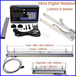 2Axis Lathe Digital Readout DRO 200&900mm Scale CNC Milling #dd