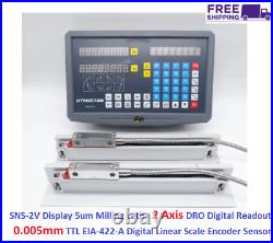 2Axis SNS-2V Display 5um Milling Lathe DRO Digital Readout 0.005mm TTL EIA-422-A