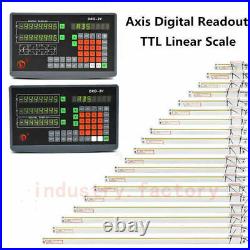 2/3Axis DRO Digital Readout Display+ 5m TTL Linear Scale CNC Mill Lathe Machine