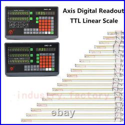 2/3Axis DRO Digital Readout Display+TTL Linear Scale 5m CNC Mill Lathe Machine