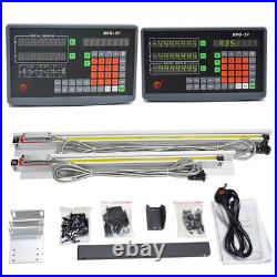 2/3Axis DRO Display Digital Readout+5µm Linear Glass Scale Kit for Mill Lathe UK