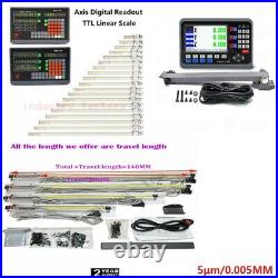 2/3Axis Digital Readout DRO LCD TTL Glass Linear Scale Encoder CNC Milling Lathe