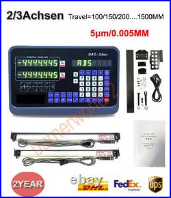 2/3 Axis Digital Readout 5µm Linear Scale TTL 0.0002 for Milling Lathe Machine