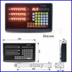 2/3 Axis Digital Readout 5µm Linear Scale TTL 0.0002 for Milling Lathe Machine