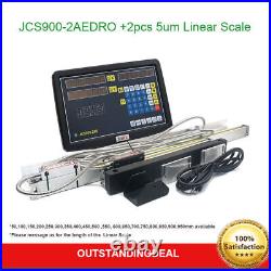 2 Axis DRO Digital Readout Digital Display Meter +2pcs Linear Scale JCS900-2AE #