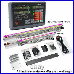 2 Axis DRO Digital Readout Display+ Linear Glass Scale 150&600mm 5m Mill Lathe