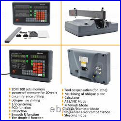 2 Axis DRO Digital Readout Display+ Linear Glass Scale 150&600mm 5m Mill Lathe
