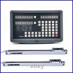 2 Axis DRO Digital Readout Linear Scale Optical Encoder Rulers For Lathe Milling