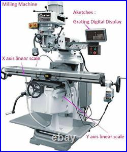 2 Axis DRO Digital Readout for Milling Lathe EDM Machine with 2x Linear Scale New