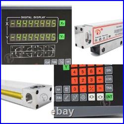 2 Axis Digital Readout DRO+2pc TTL Linear Scale 200&450MM for Mill Lathe Machine