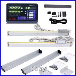 2 Axis Digital Readout DRO Kit 650&800mm 5µm Linear Glass Scale Lathe Milling