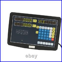 2 Axis Digital Readout DRO With For Lathe Milling Machine EU Plug 110-240V