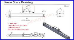 2 Axis Digital Readout Linear Scale 400&600mm 5m TTL Encoder DRO Milling Lathe