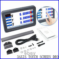 2 Axis Dro Digital Readout LCD Touch Screen+2PCS Linear Glass Scale Kit Mill CNC