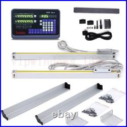 2 Axis Optical Ruler 400&850mm Encoder Scale Digital Readout Display DRO su