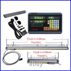 2pc Linear Scale Glass Encoder+2Axis Digital Readout DRO Display Kit Knee Mill