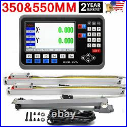 350&550mm Linear Scale Glass Sensor 2Axis Digital Readout DRO Display Milling