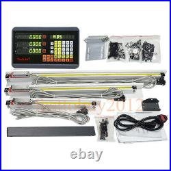 3Axis Digital Readout & 3pc TTL Linear Glass Scale DRO Display Kit Milling Lathe