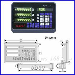 3Axis Digital Readout DRO Display 5µm Linear Scale 450+650+900mm Kit Lathe Mill