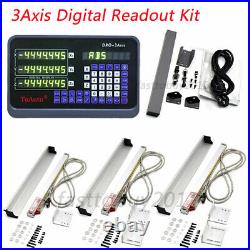 3Axis Digital Readout DRO Display Linear Scale 5µm 200&300&350MM for Mill Lathe