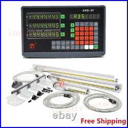 3Axis Digital Readout DRO Display W/ 3pc Linear Glass Scale 150&250&650MM Kit 