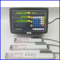 3 AXIS DIGITAL DISPLAY READOUT DRO FOR MILL LATHE MACHINE AND 3 LINEAR SCAL rtd