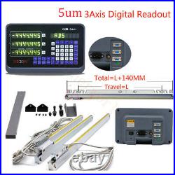 3 Axis DRO Digital Readout 5µm 50-1000mm Linear Scale Encoder for Drill Milling