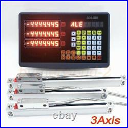 3-Axis DRO Digital Readout for Milling Lathe Machine +3pcs Linear Glass Scales