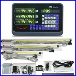3 Axis Digital Readout DRO Display 5µm Linear Scale 150+250+550mm Kit Lathe Mill