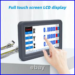 3 Axis Dro Digital Readout LCD Touch Screen Encoder+3PCS Linear Glass Scale Kit