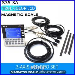 3-Axis LCD DRO Magnetic Linear Scale Sensor Kit S35-3A CNC Lathe Mill